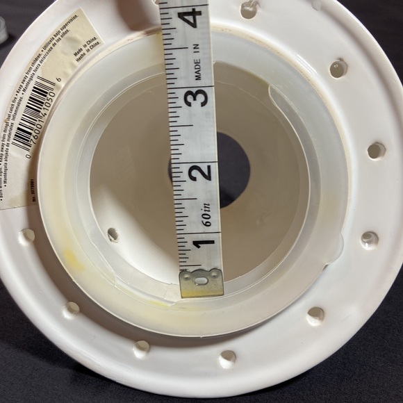 Winter Ceramic Candle Topper. White with Gray Snowflakes. - Picture 5 of 7